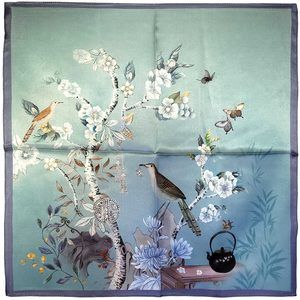 NWT Genuine 100% Mulberry Silk Satin Scarf 20"x20" Small Square Shawl 5419